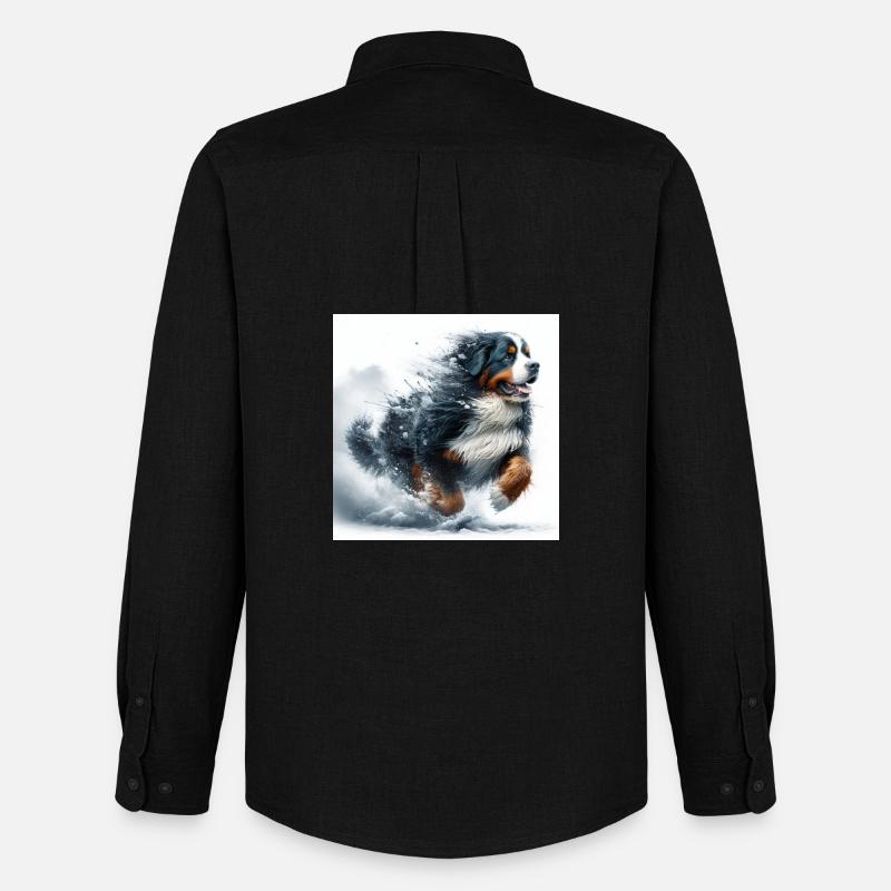 Berner Sennenhund - Männer Oxford Hemd von Stanley/Stella - Schwarz