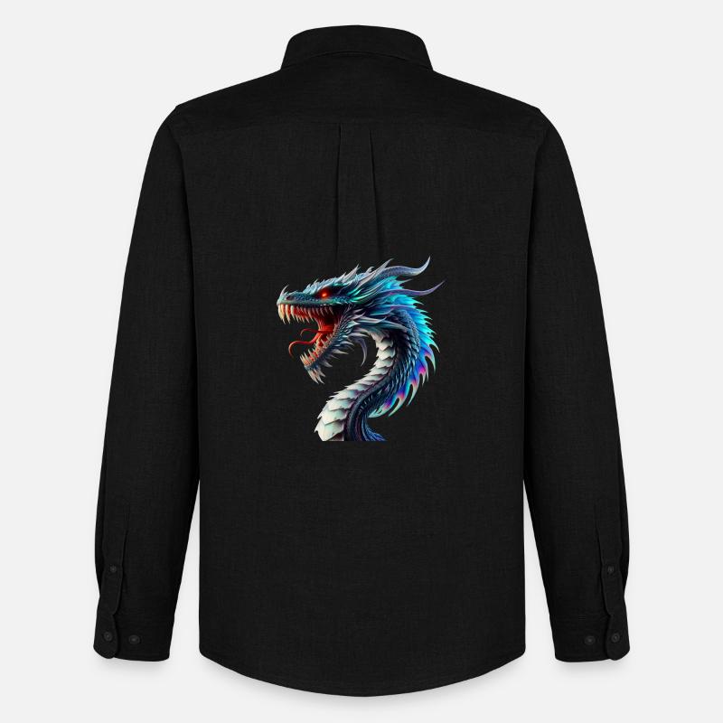 Drache (02) - Männer Oxford Hemd von Stanley/Stella - Schwarz