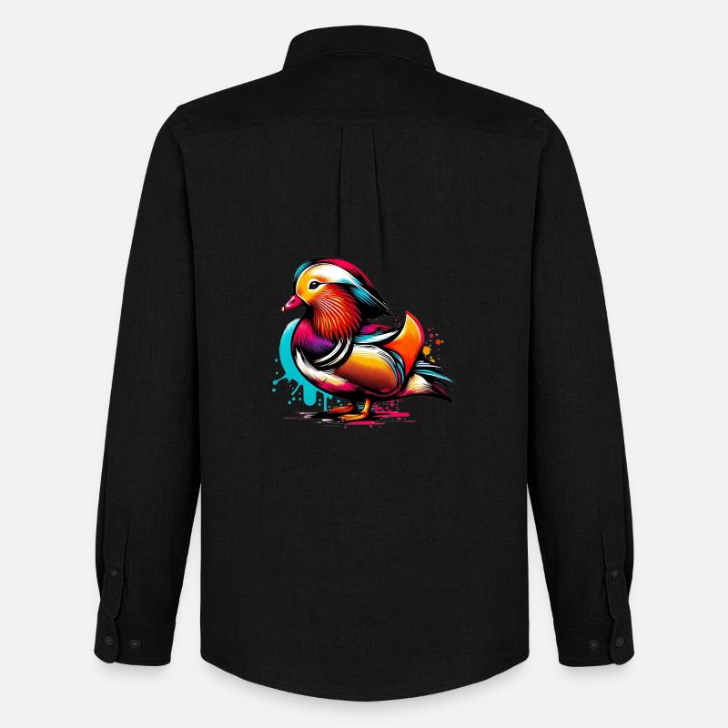 Mandarinente - Männer Oxford Hemd von Stanley/Stella - Schwarz