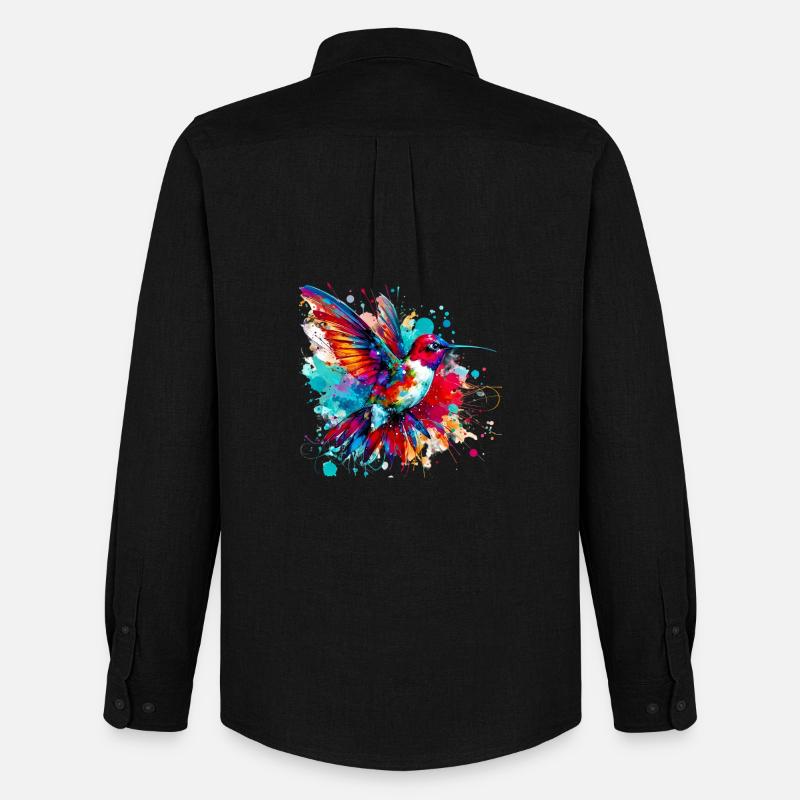 Kolibri - Männer Oxford Hemd von Stanley/Stella - Schwarz