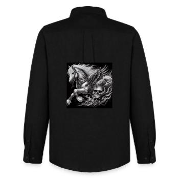 Heavy Pegasus - Men's Oxford Shirt by Stanley/Stella - black - Back - AI Model Male 185 dark (185cm)