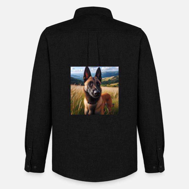 Belgischer Malinois - Männer Oxford Hemd von Stanley/Stella - Schwarz