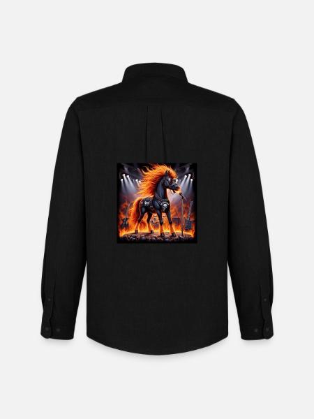 Metal Horse - Men's Oxford Shirt by Stanley/Stella - black