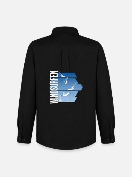 Windsurfen - Surfen - Männer Oxford Hemd von Stanley/Stella - Schwarz