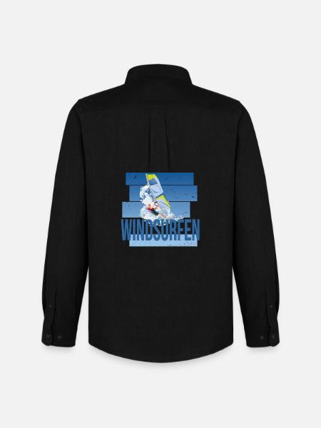 Windsurfen - Surfen - Männer Oxford Hemd von Stanley/Stella - Schwarz