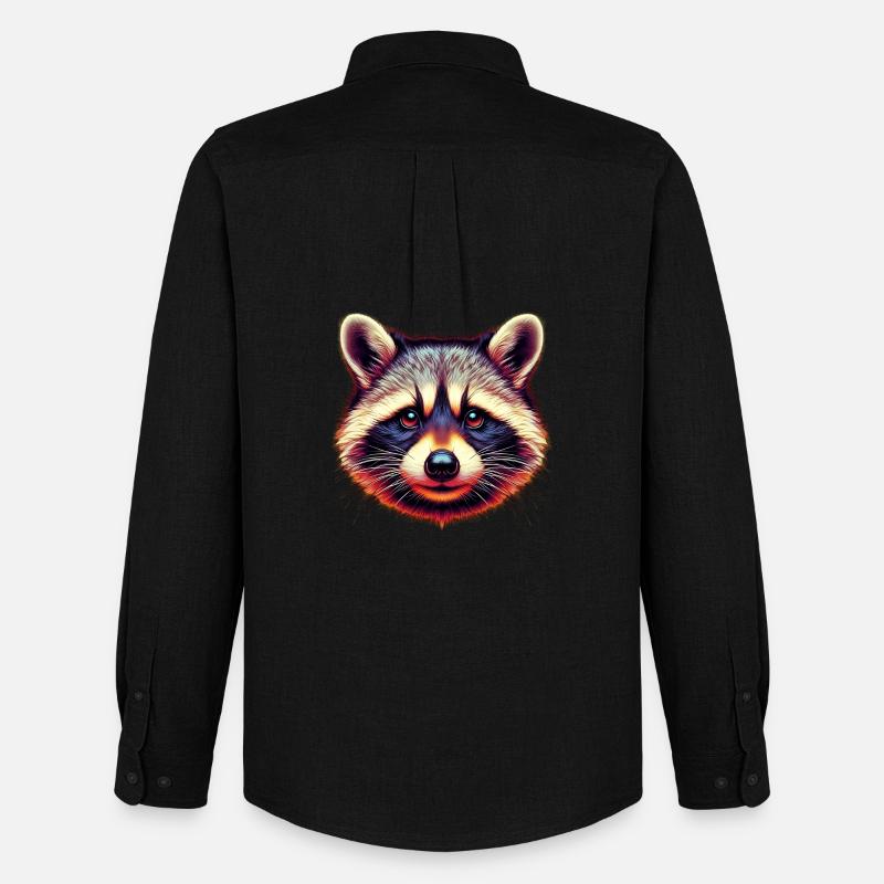 Waschbär - Männer Oxford Hemd von Stanley/Stella - Schwarz