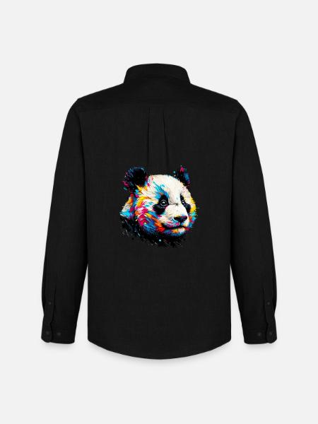 Panda - Men's Oxford Shirt by Stanley/Stella - black