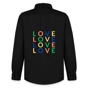 4 Love color - Männer Oxford Hemd von Stanley/Stella - Schwarz - Hinten - AI Model Male 185 dark (185cm)