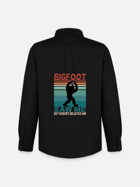 Bigfoot lustiger Spruch Retro Background - Männer Oxford Hemd von Stanley/Stella - Schwarz
