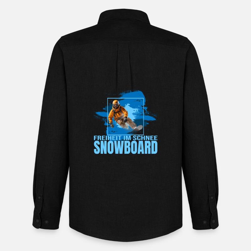 Freiheit im Schnee - Snowboard - Männer Oxford Hemd von Stanley/Stella - Schwarz