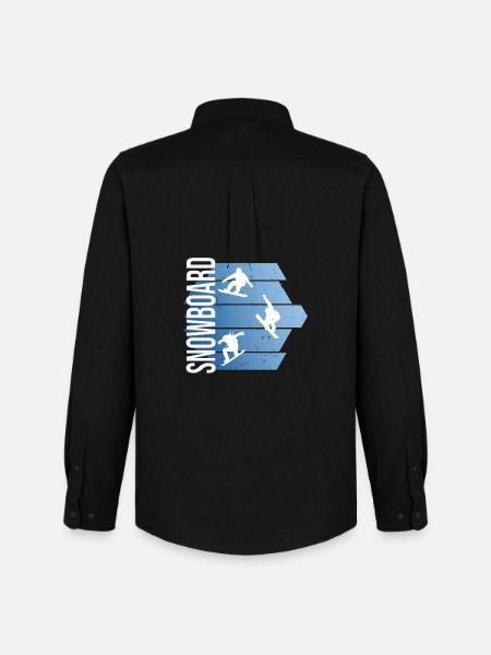 Snowboard - Männer Oxford Hemd von Stanley/Stella - Schwarz