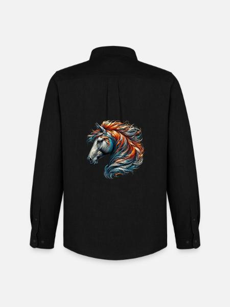 Cheval - Chemise Oxford homme Stanley/Stella - noir