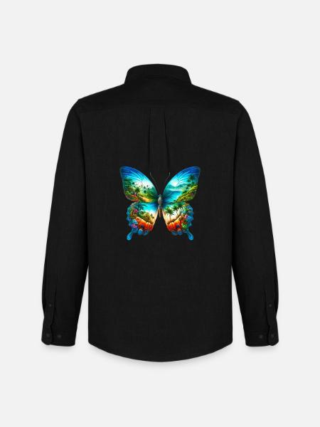 Butterfly - Men's Oxford Shirt by Stanley/Stella - black