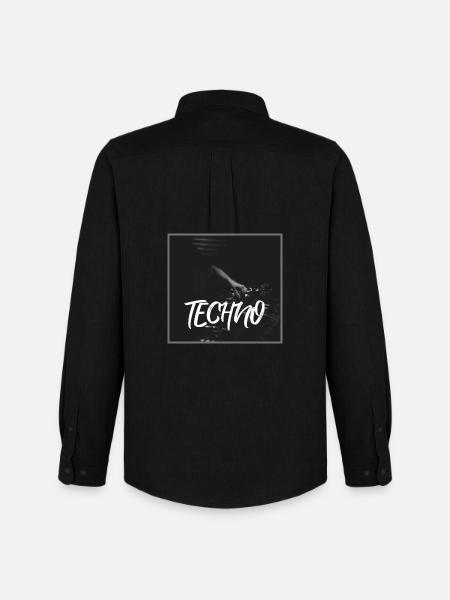 Energetic techno design with DJ motif - Men's Oxford Shirt by Stanley/Stella - black