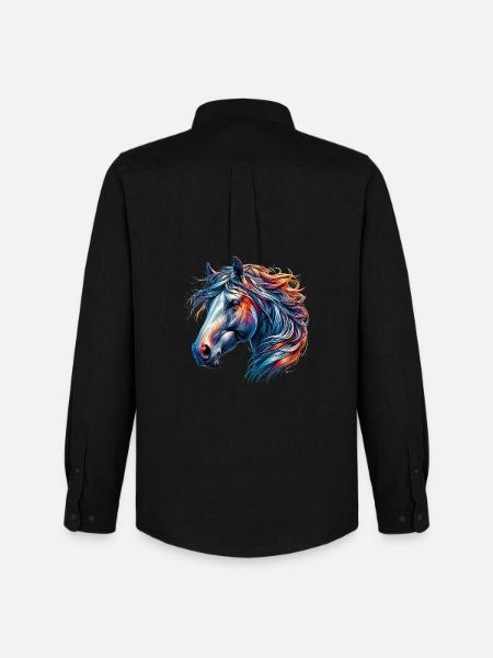 Cheval - Chemise Oxford homme Stanley/Stella - noir