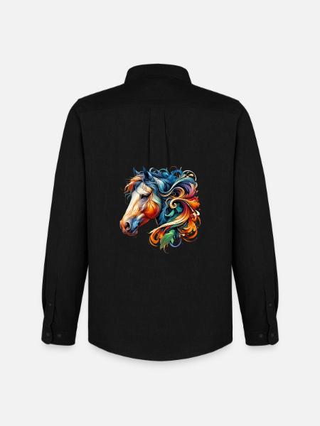 Cheval - Chemise Oxford homme Stanley/Stella - noir