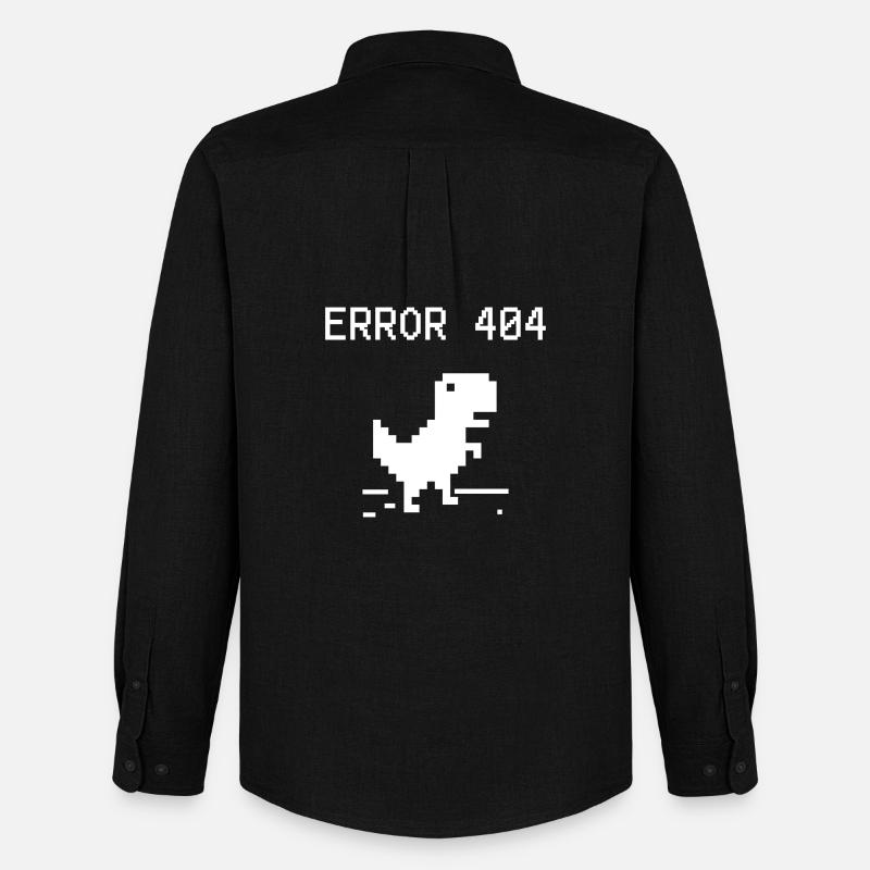 Pixel Dino 404 Fehler T-Stück - Männer Oxford Hemd von Stanley/Stella - Schwarz