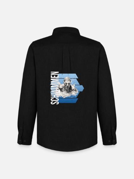 Schwimmen - Männer Oxford Hemd von Stanley/Stella - Schwarz