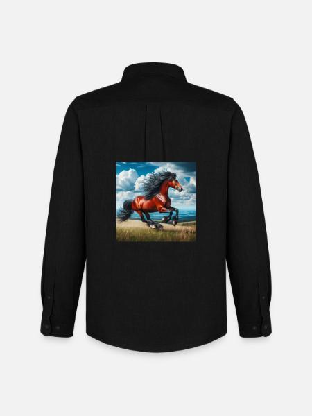 Galloping horse - Men's Oxford Shirt by Stanley/Stella - black