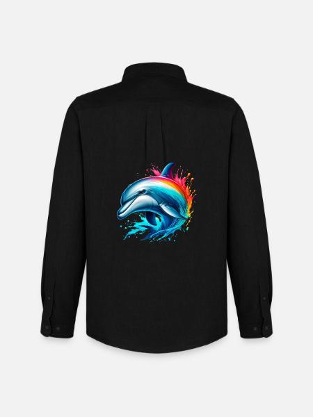 Dolphin - Men's Oxford Shirt by Stanley/Stella - black