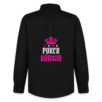 Queen Poker Statement Casino Professional Players Gamble - Men's Oxford Shirt by Stanley/Stella - black - Back - AI Model Male 185 dark (185cm)