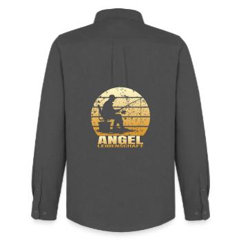 Angel Leidenschaft - Männer Oxford Hemd von Stanley/Stella - Anthrazit - Hinten - AI Model Male 185 dark (185cm)