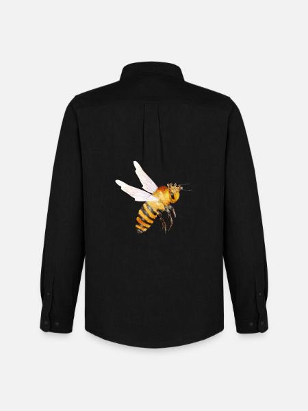 Flying queen bee hand drawn - Men's Oxford Shirt by Stanley/Stella - black