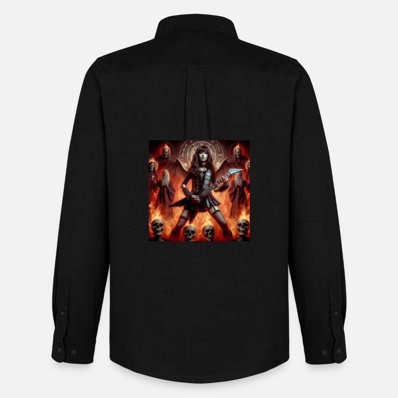 Metalhead in den Katakomben - Männer Oxford Hemd von Stanley/Stella - Schwarz
