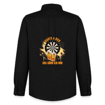 Dart & Bier - Das gönn ich mir - Männer Oxford Hemd von Stanley/Stella - Schwarz - Hinten - AI Model Male 185 dark (185cm)