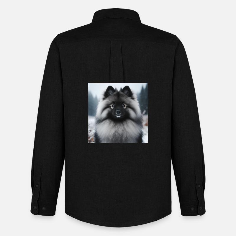Wunderschöner Wolfspitz - Männer Oxford Hemd von Stanley/Stella - Schwarz