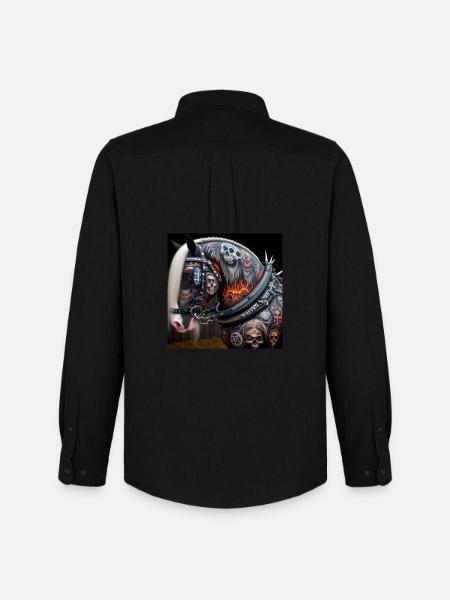 Cheval lourd tatoué - Chemise Oxford homme Stanley/Stella - noir