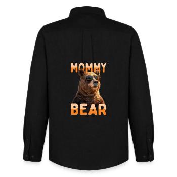 Mommy Bear Mama Bär Bärin Muttertag Grizzly Bären - Männer Oxford Hemd von Stanley/Stella - Schwarz - Hinten - AI Model Male 185 dark (185cm)