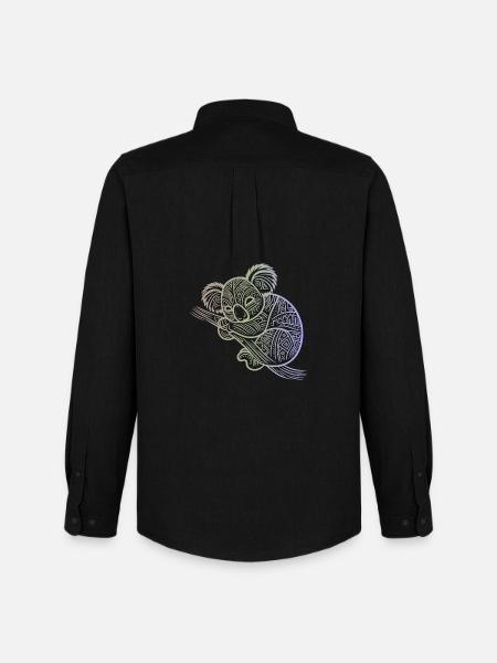 koala in aboriginal patterns, tribal - Men's Oxford Shirt by Stanley/Stella - black