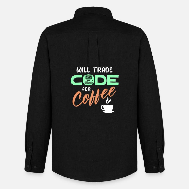 Programmer Developer Code Statement Computer - Men's Oxford Shirt by Stanley/Stella - black