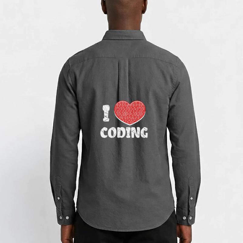Developer Heart Coding Statement Programmer Men's Oxford Shirt by Stanley/Stella