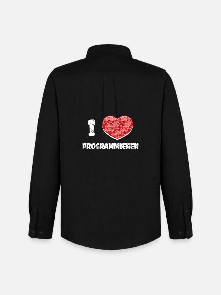 Developer Herz Programmierer Statement Informatik - Männer Oxford Hemd von Stanley/Stella - Schwarz