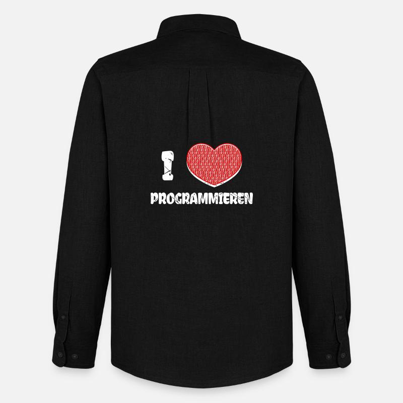 Developer Herz Programmierer Statement Informatik - Männer Oxford Hemd von Stanley/Stella - Schwarz