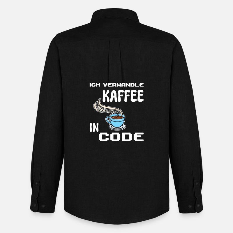 Developer Computerfreak Statement Coden Skripting - Männer Oxford Hemd von Stanley/Stella - Schwarz