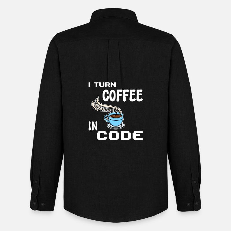 Developer Computerfreak Statement Programmierer - Männer Oxford Hemd von Stanley/Stella - Schwarz