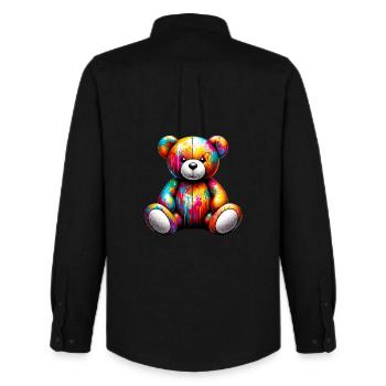 Orso orsacchiotto Teddybär - Männer Oxford Hemd von Stanley/Stella - Schwarz - Hinten - AI Model Male 185 dark (185cm)