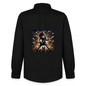 Heavy metal in eternity - Men's Oxford Shirt by Stanley/Stella - black - Back - AI Model Male 185 dark (185cm)