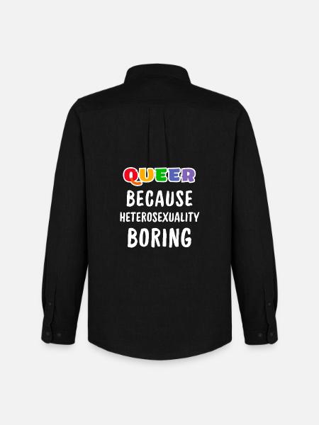 Queer because heterosexuality boring - Men's Oxford Shirt by Stanley/Stella - black