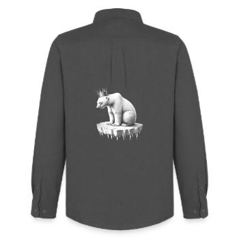 Ours polaire avec une couronne sur la banquise faune arctique - Chemise Oxford homme Stanley/Stella - charbon - Dos - AI Model Male 185 dark (185cm)
