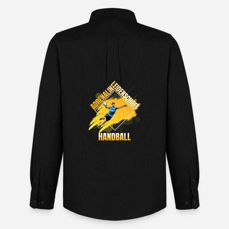 Adrenalin - Leidenschaft - Handball - Männer Oxford Hemd von Stanley/Stella - Schwarz