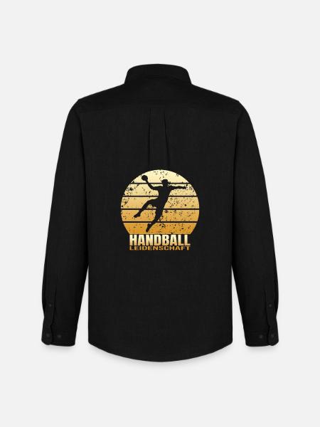 Handball Leidenschaft - Männer Oxford Hemd von Stanley/Stella - Schwarz
