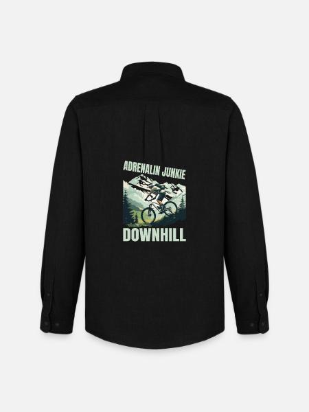 Adrenalin Junkie - MTB Downhill - Männer Oxford Hemd von Stanley/Stella - Schwarz