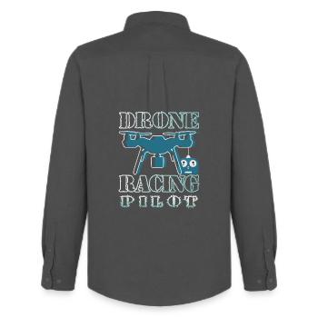 Pilote de drone - Chemise Oxford homme Stanley/Stella - charbon - Dos - AI Model Male 185 dark (185cm)