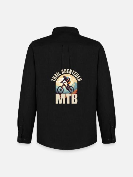 MTB: Trail Abenteuer - Männer Oxford Hemd von Stanley/Stella - Schwarz