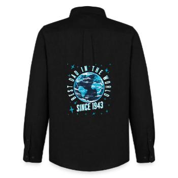 Meilleur papa du monde depuis 1943 Fête des pères - Chemise Oxford homme Stanley/Stella - noir - Dos - AI Model Male 185 dark (185cm)