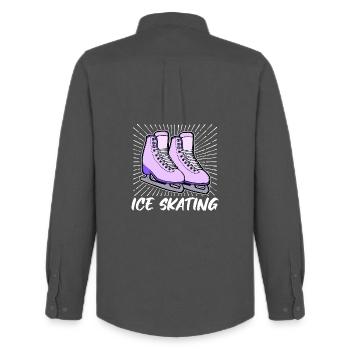 Eislaufen Eishockey Snowboard Wintersport Eis - Männer Oxford Hemd von Stanley/Stella - Anthrazit - Hinten - AI Model Male 185 dark (185cm)